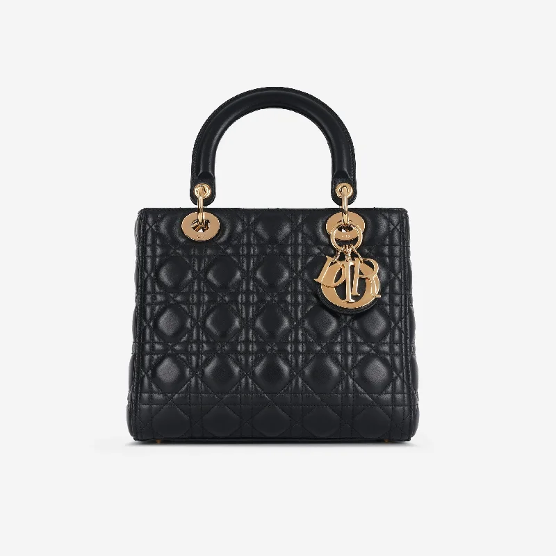 Contemporary Christian Dior handbags with a unique shapeLady Dior - Medium