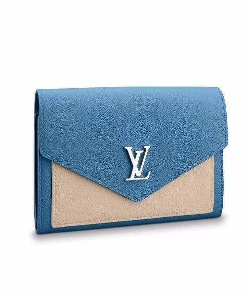 Louis Vuitton crossbody bags with a printed floral pattern for femininityLouis Vuitton MyLockMe Wallet Bleu Jean